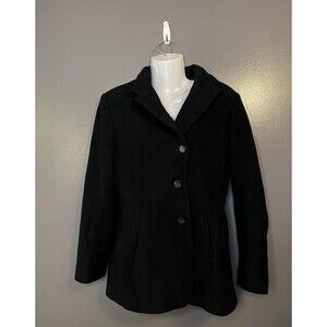 REXX Ltd Blazer Coat Womens 6 Black Wool Blend Lined 3 Button Classic Jacket